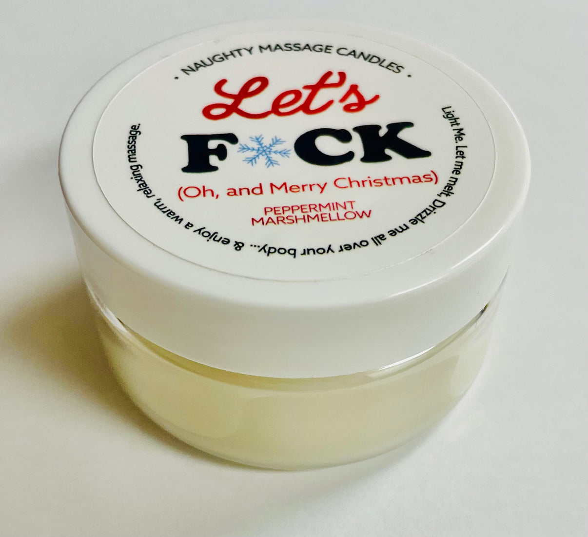 Let's fun Massage Candle - Peppermint Marshmallow 1.7 Oz | 739122143127 | Discreet Personal Wellness