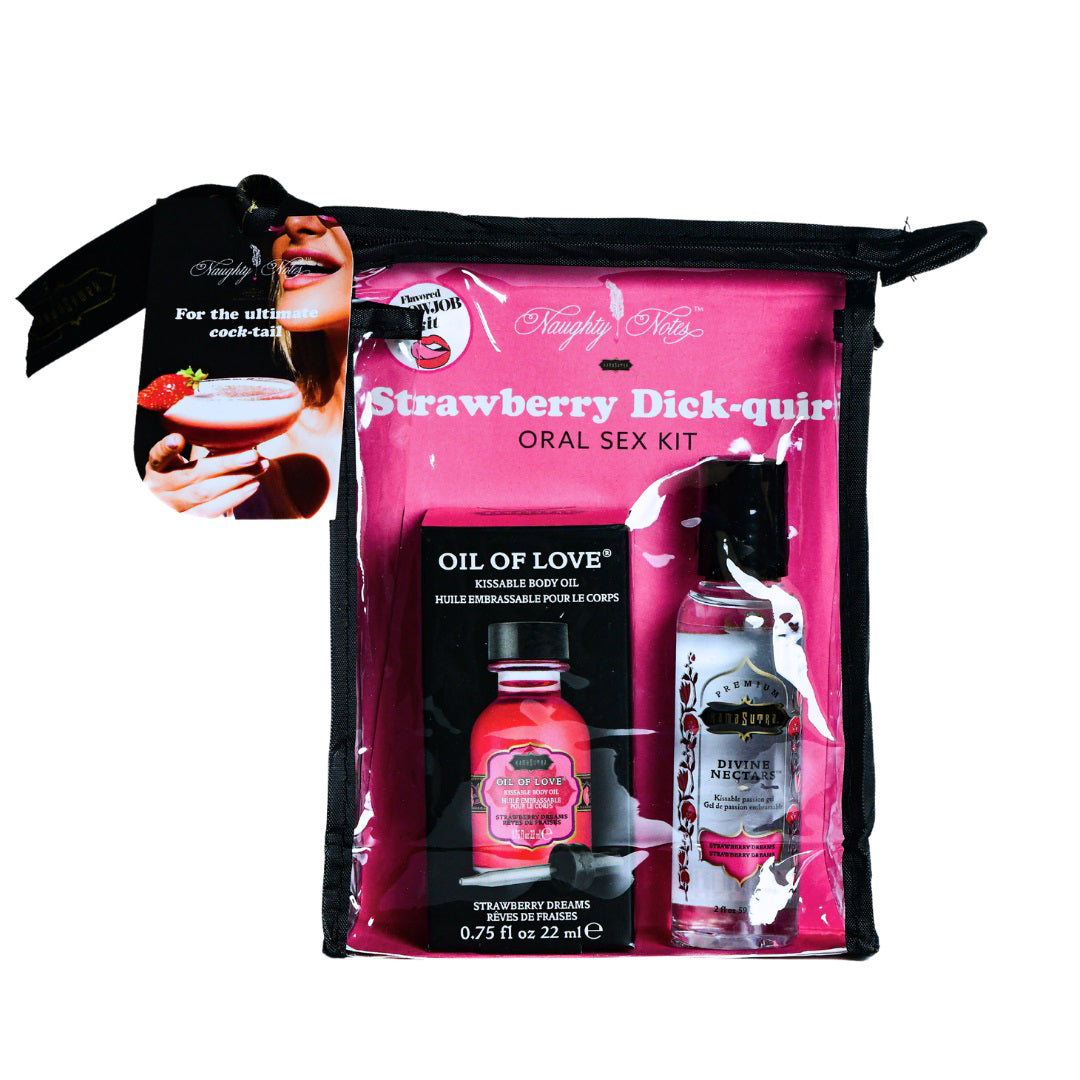 Strawberry Penis-Quiri Oral Sex Kit - .75 Oz | 739122144032 | Discreet Personal Wellness