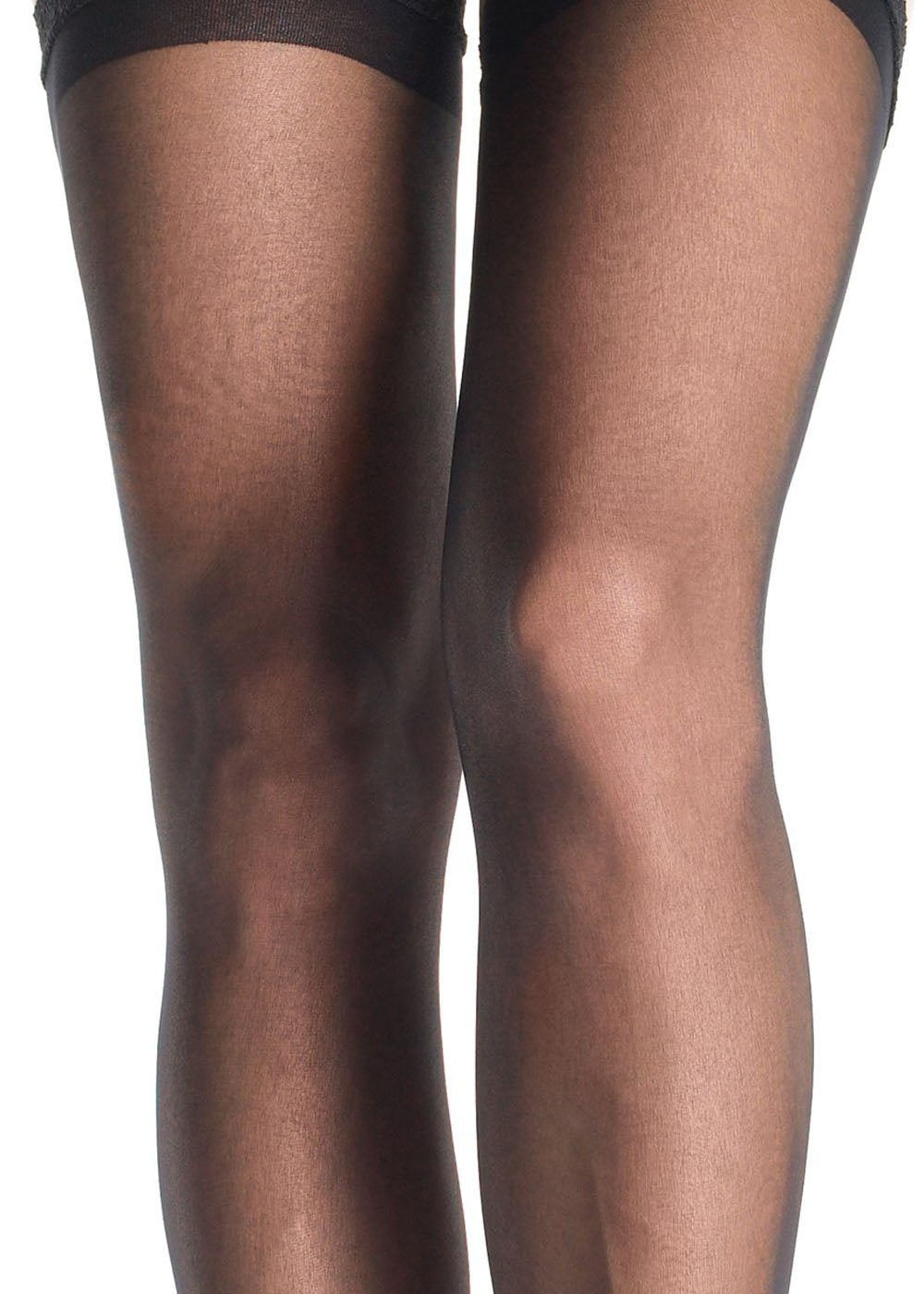 Sheer Thigh Highs - Queen Size - Black | 714718002910 | Discreet Personal Wellness