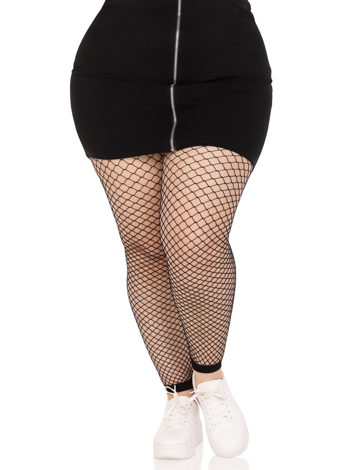 Industrial Net Footless Tights - 1x/2x - Black | 714718570372 | Discreet Personal Wellness