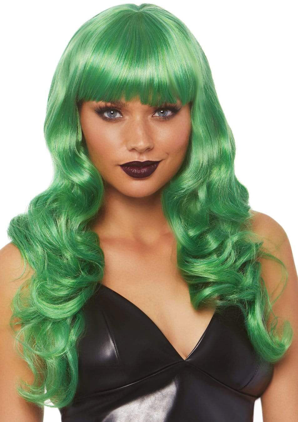 24 Inch Misfit Long Wavy Bang Wig - Green | 714718516158 | Discreet Personal Wellness