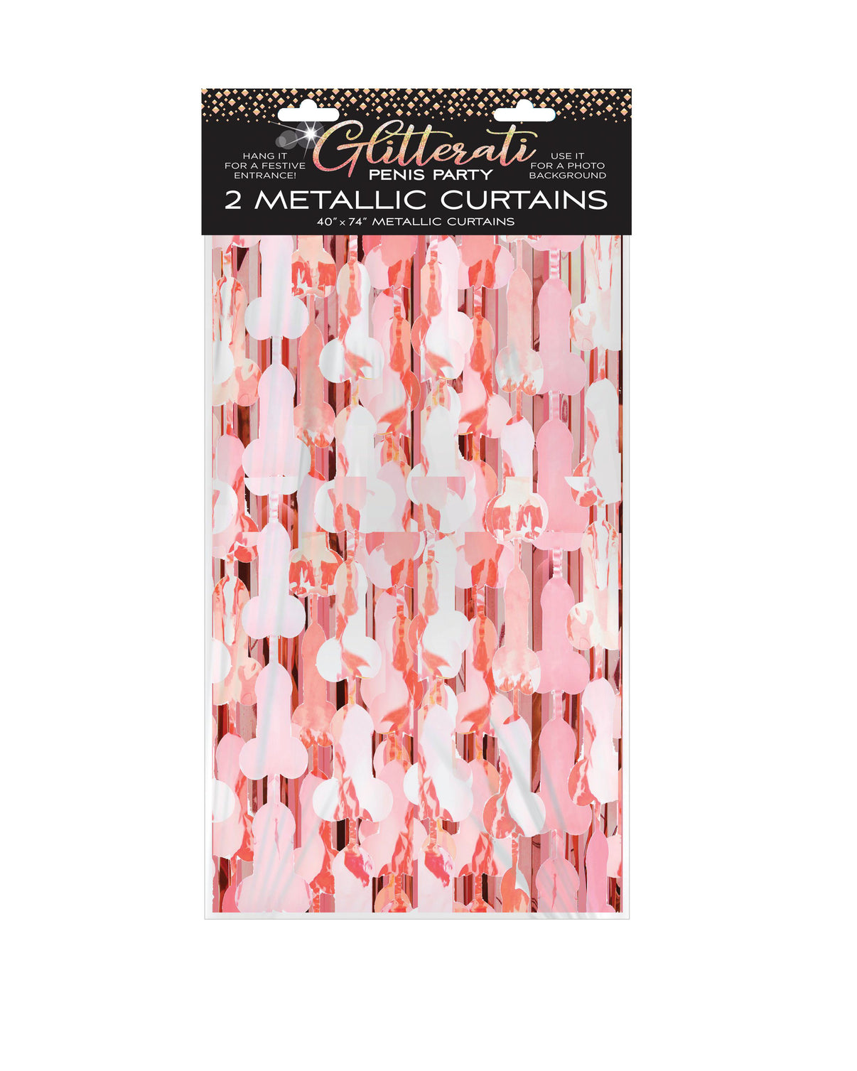Glitterati Penis Foil Curtain - Rose Gold | 817717010839 | Discreet Personal Wellness