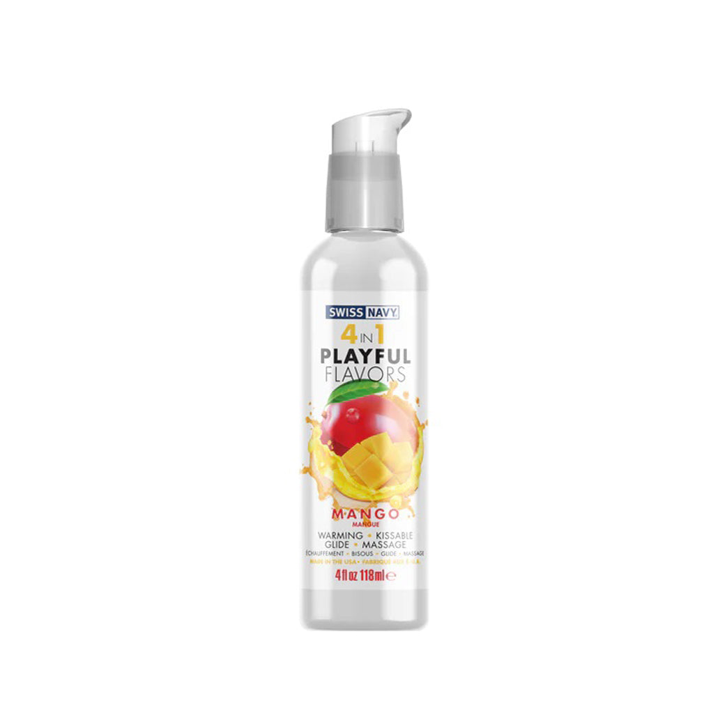 Swiss Navy 4-in-1 Playful Flavors - Mango 4 Oz | 699439007430 | Discreet Personal Wellness