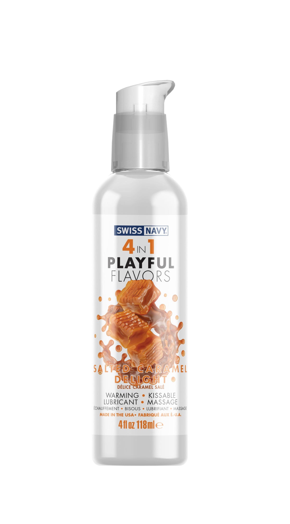 Swiss Navy 4-in-1 Playful Flavors - Salted Caramel Delight - 4 Fl. Oz. | 699439006259 | Discreet Personal Wellness