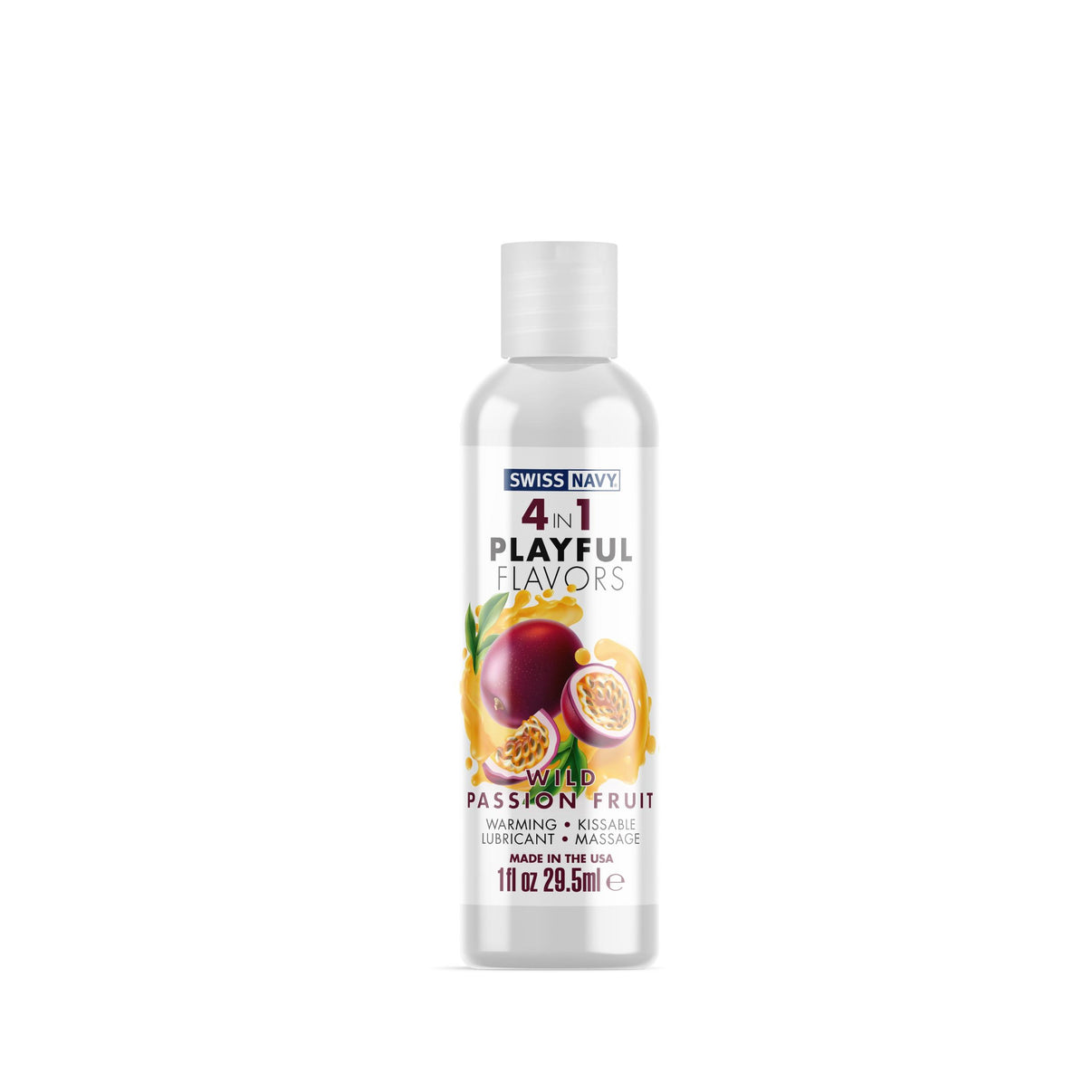 Swiss Navy 4-in-1 Playful Flavors - Wild Passion Fruit - 1 Fl. Oz. | 699439005597 | Discreet Personal Wellness