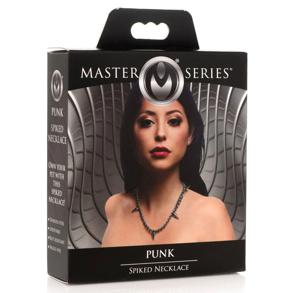 Punk Spiked Necklace Silver | 848518047601 | Discreet Personal Wellness