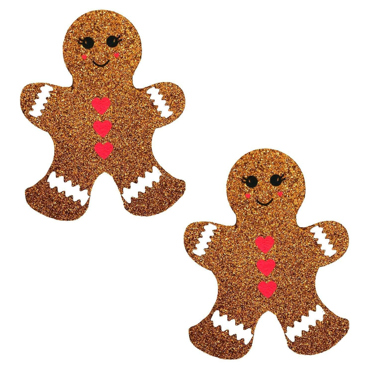 Glitter Gingerbread Man Nipple Cover Pasties | 045923593413 | Discreet Personal Wellness