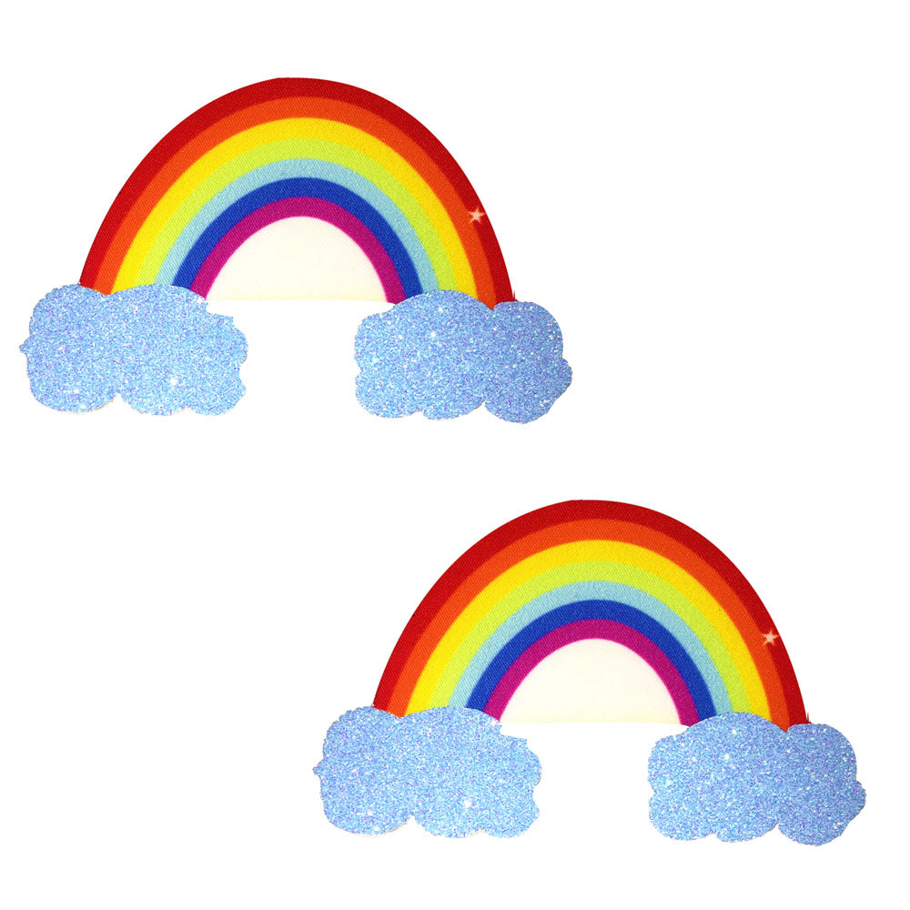 Rainbow Glitter Cloud Pasties | 733074136442 | Discreet Personal Wellness
