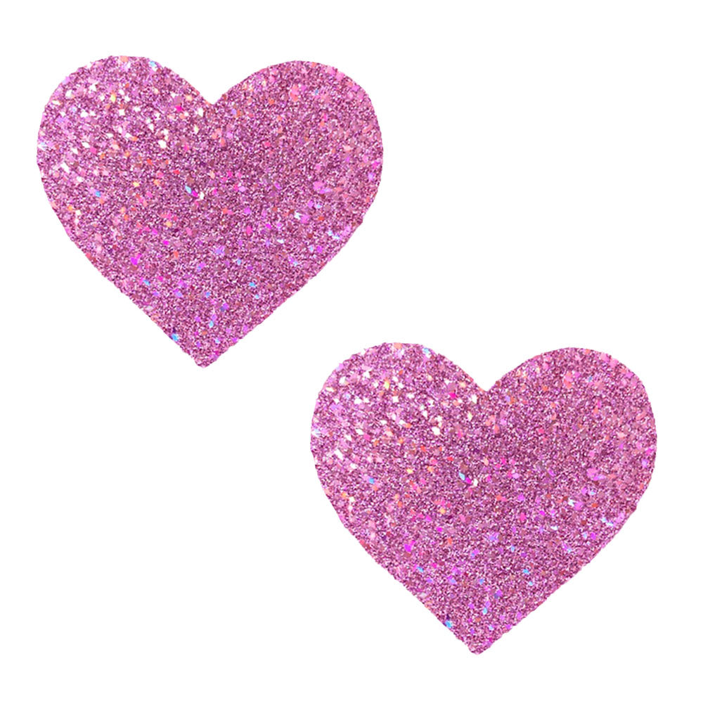 Pegasus Kisses Iridescent Pink Glitter I Heart U Nipztix Pasties | 689855878691 | Discreet Personal Wellness