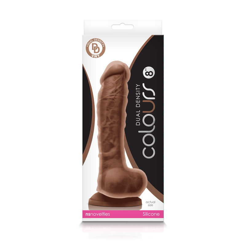 Colours - Dual Density - 8 Inch Dildo - Brown | 657447101663 | Discreet Personal Wellness