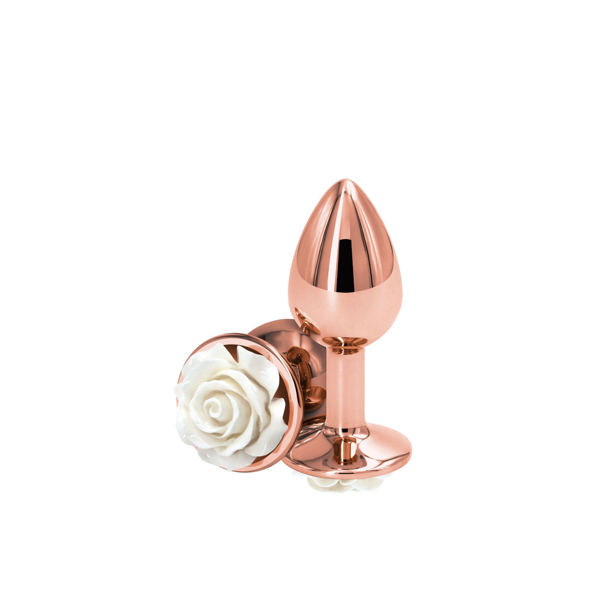 Rear Assets Butt Plug - Rose - Small - White | 657447103551 | Discreet Personal Wellness