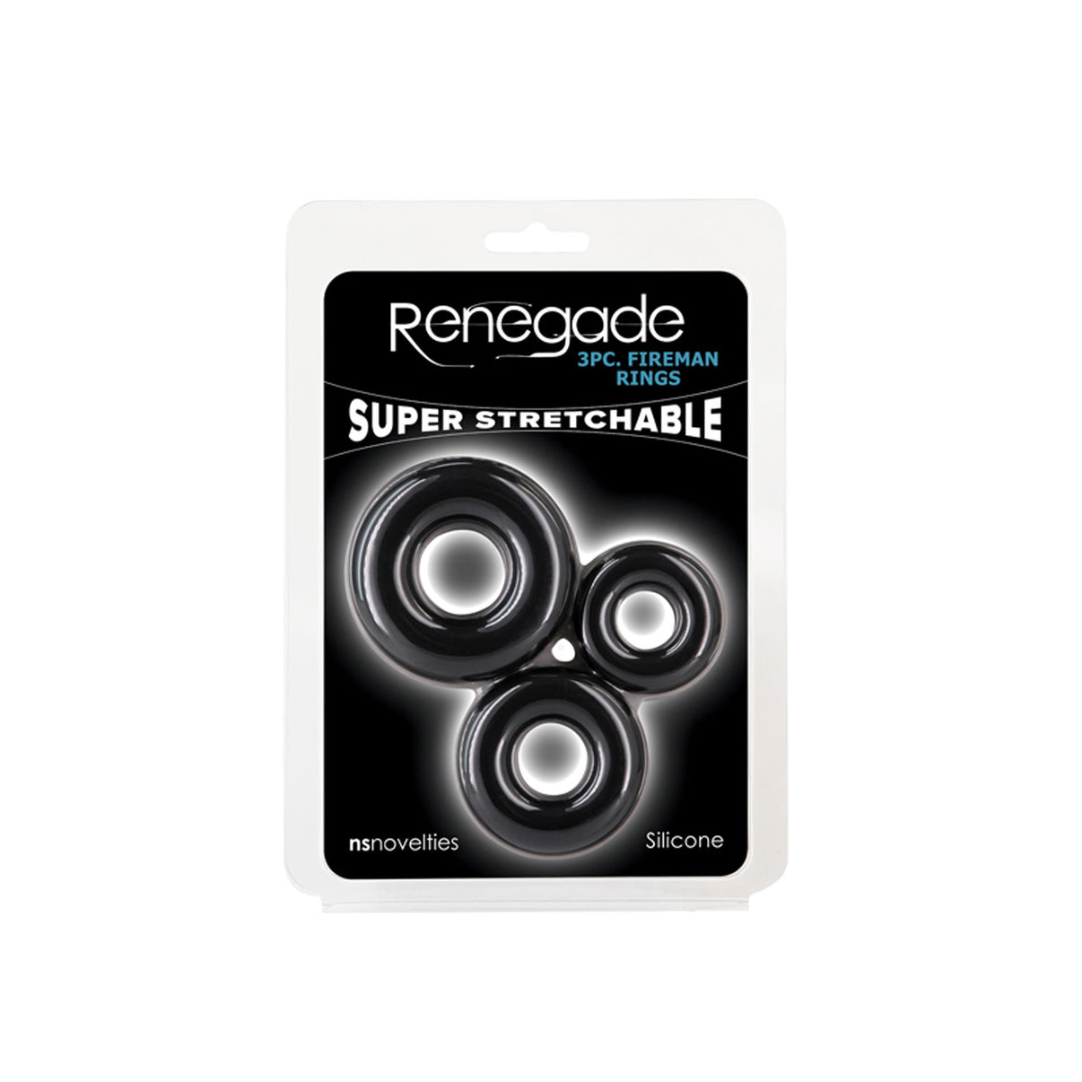 Renegade - 3pc Fireman Rings - Black | 657447109546 | Discreet Personal Wellness