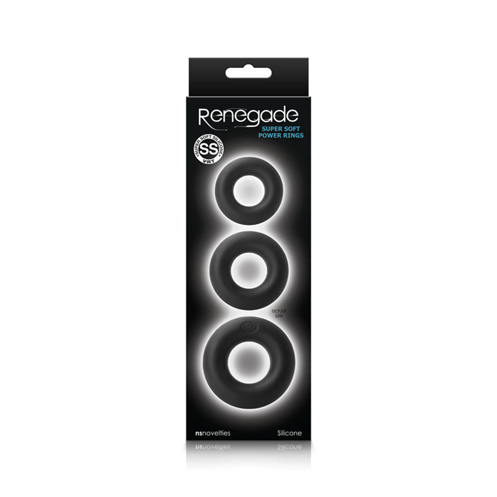 Renegade - Super Soft Power Rings - Black | 657447100703 | Discreet Personal Wellness