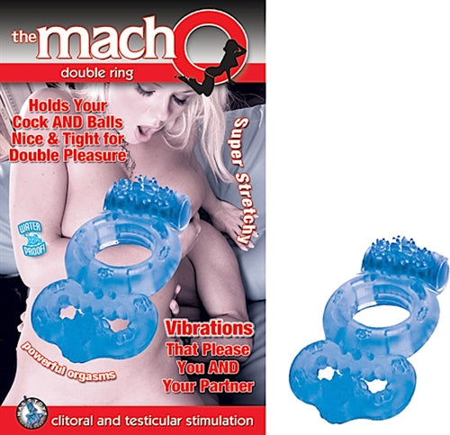 The Macho Double Ring - Blue | 782631214512 | Discreet Personal Wellness