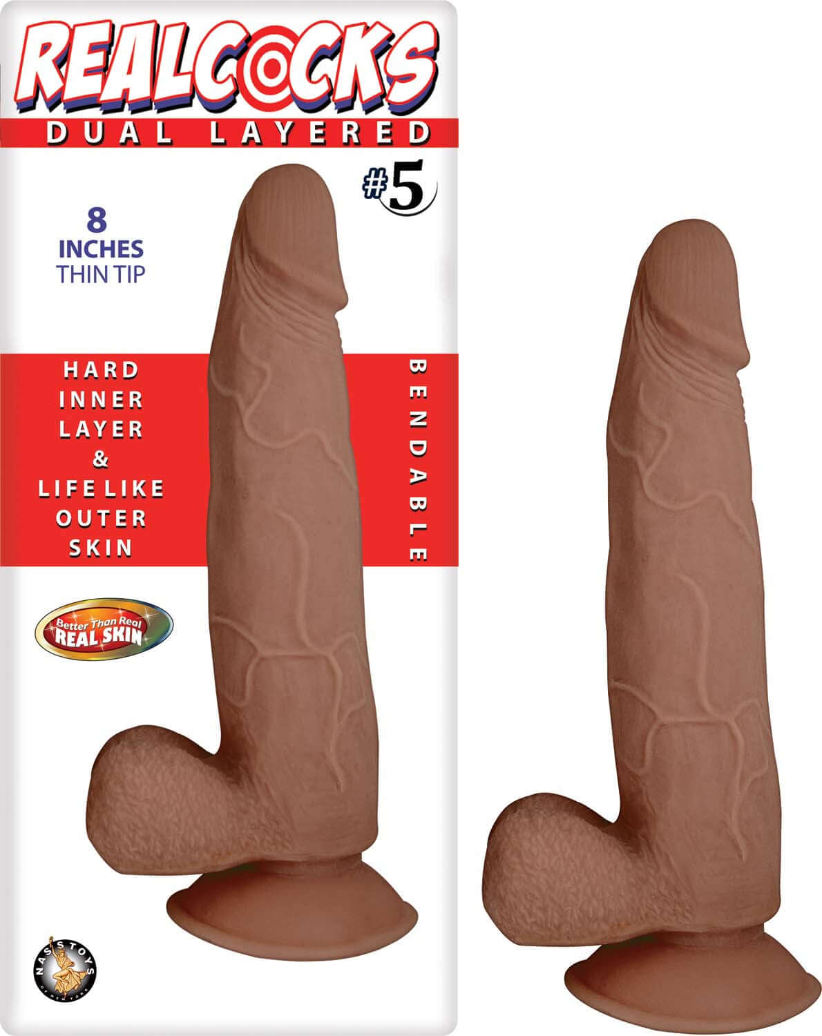 RealPenis Dual Layered #5 - Brown | 782631278422 | Discreet Personal Wellness