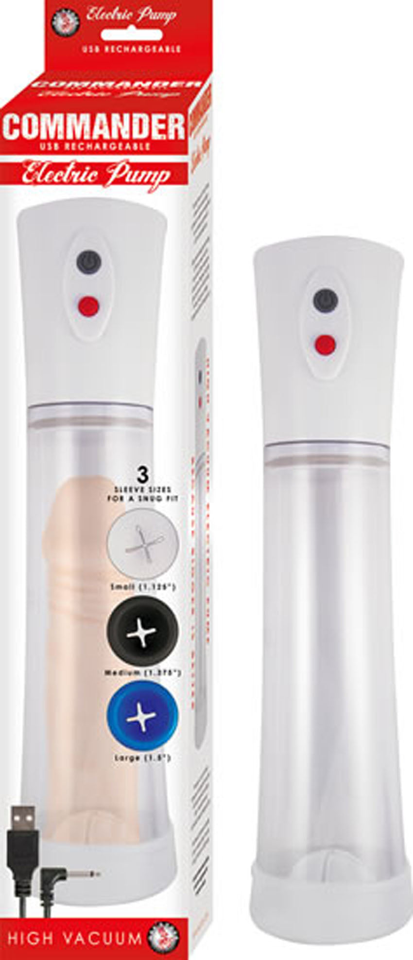 Commander Electric Pump - Clear | 782631282719 | Discreet Personal Wellness