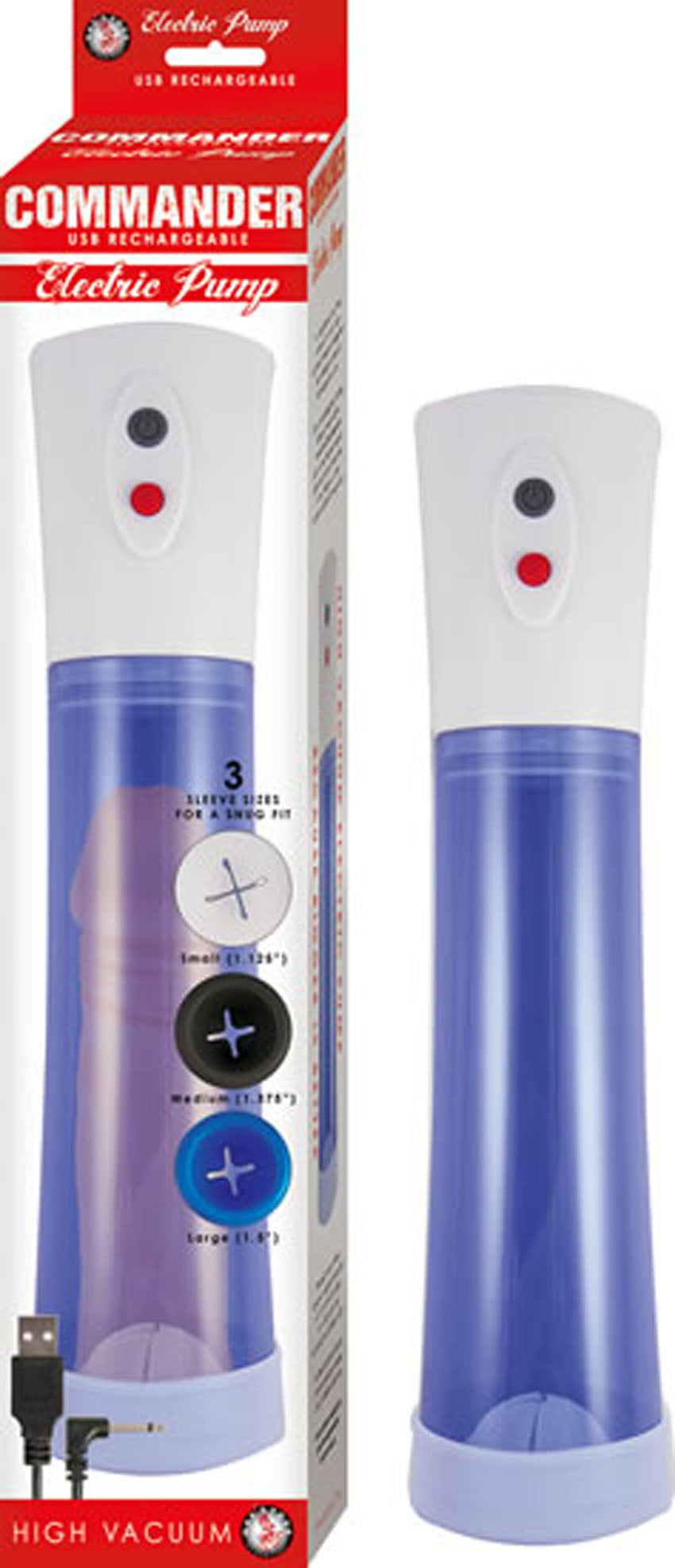 Commander Electric Pump - Blue | 782631282726 | Discreet Personal Wellness