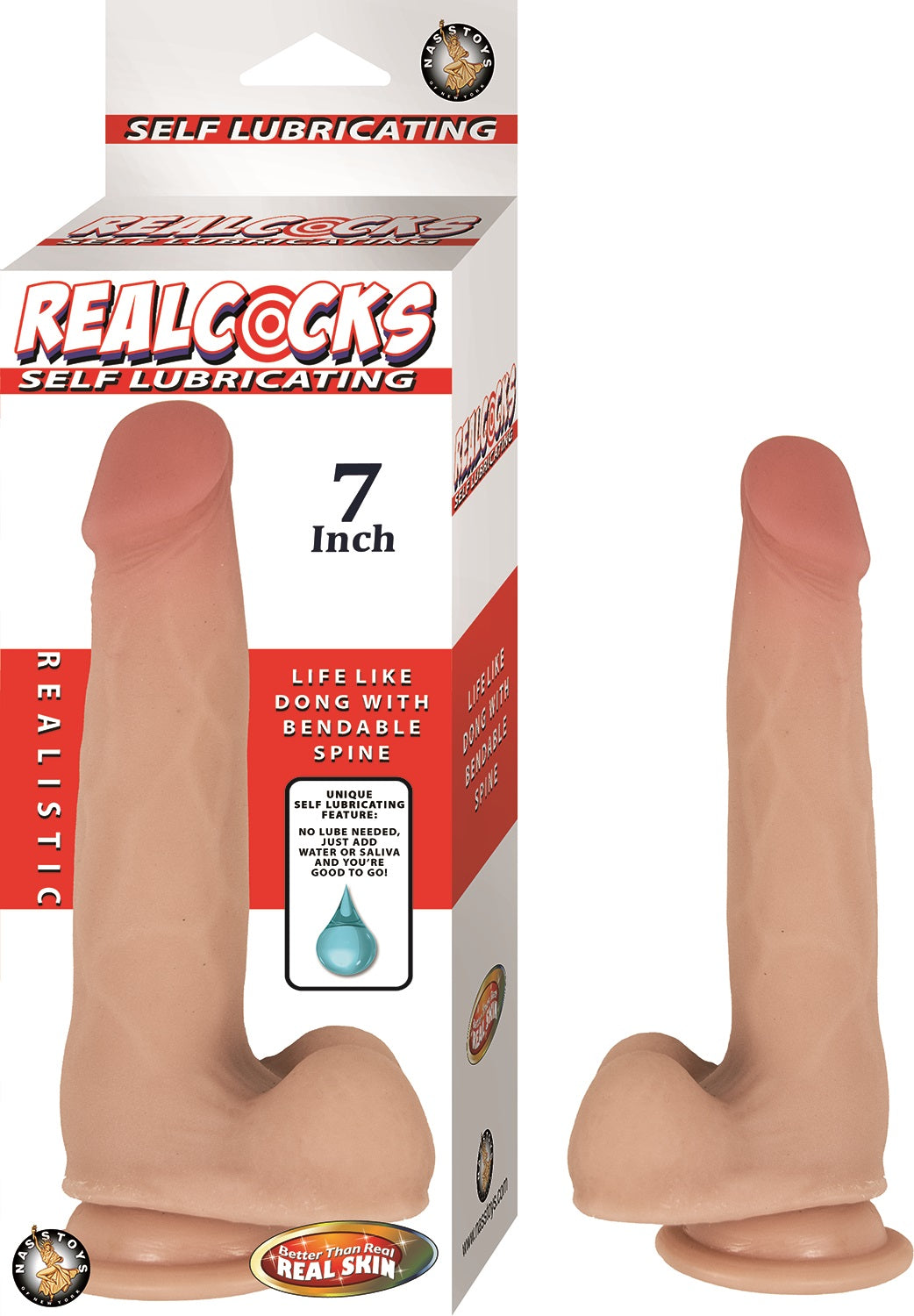 RealPenis Self Lubricating Penis - 7 Inch - Flesh | 782631293401 | Discreet Personal Wellness