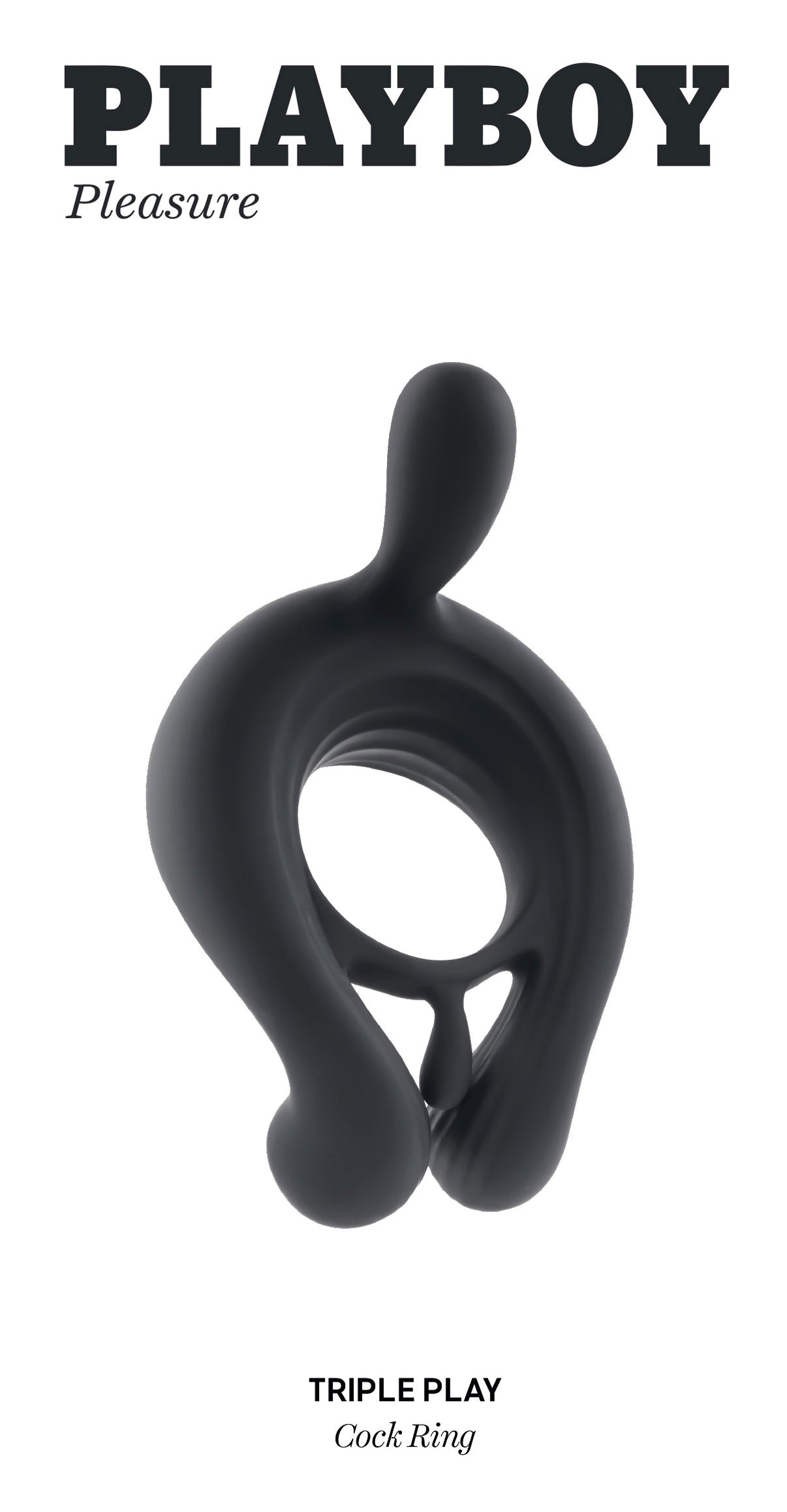 Playboy Pleasure - Triple Play - Penis Ring - Black | 844477021355 | Discreet Personal Wellness