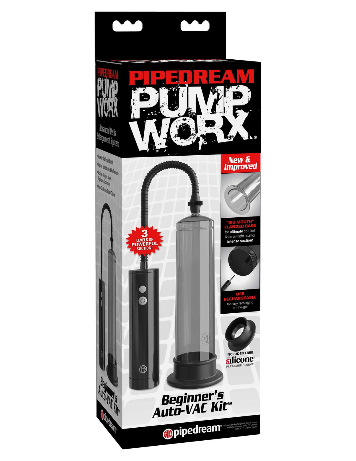 Pump Worx Beginners Rechargeable Auto Vac Kit - Smoke / Black | 603912319910 | Discreet Personal Wellness