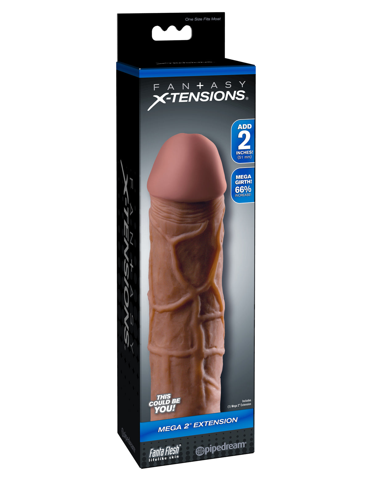 Fantasy X-Tension Mega 2-Inch Extension - Brown | 603912345711 | Discreet Personal Wellness