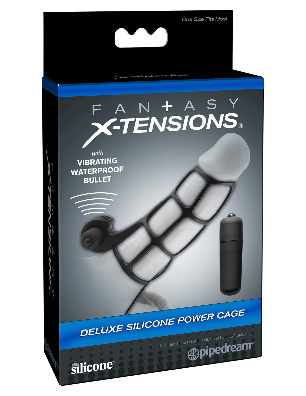 Fantasy X-Tensions Deluxe Silicone Power Cage - Black | 603912346060 | Discreet Personal Wellness
