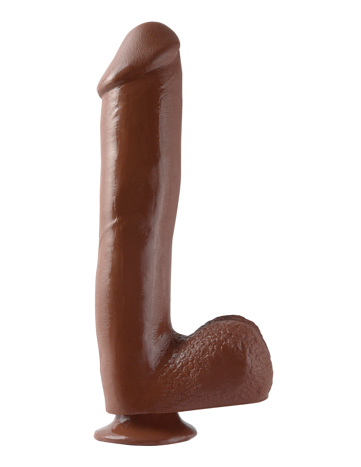 Basix Rubber Works - 10 Inch Penis With Suction - Brown | 603912235845 | Discreet Personal Wellness