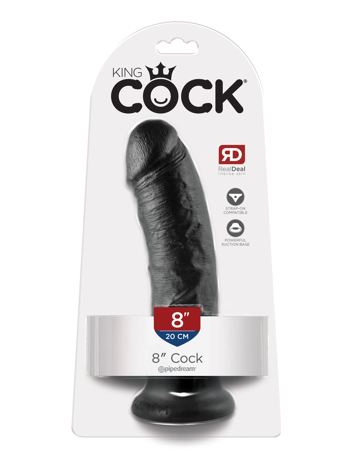 King Penis 8-Inch Penis - Black | 603912349955 | Discreet Personal Wellness