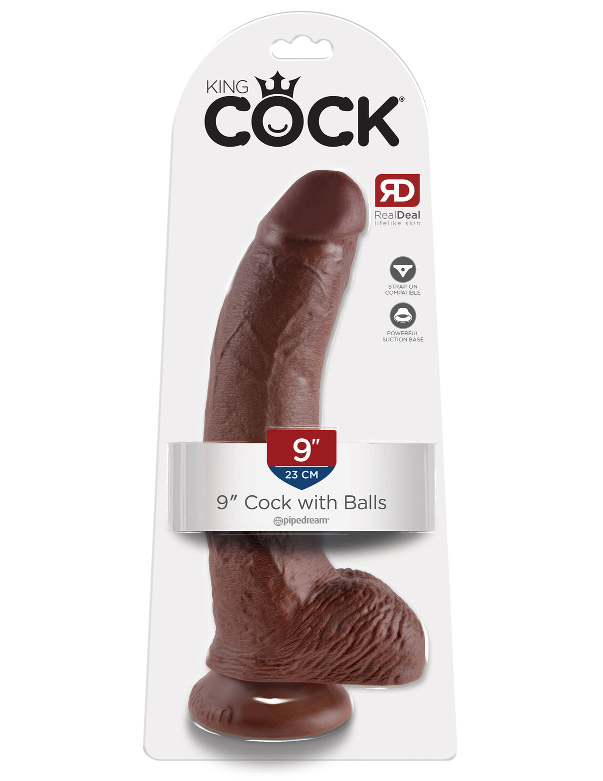 King Penis 9-Inch Penis With Balls - Brown | 603912350265 | Discreet Personal Wellness