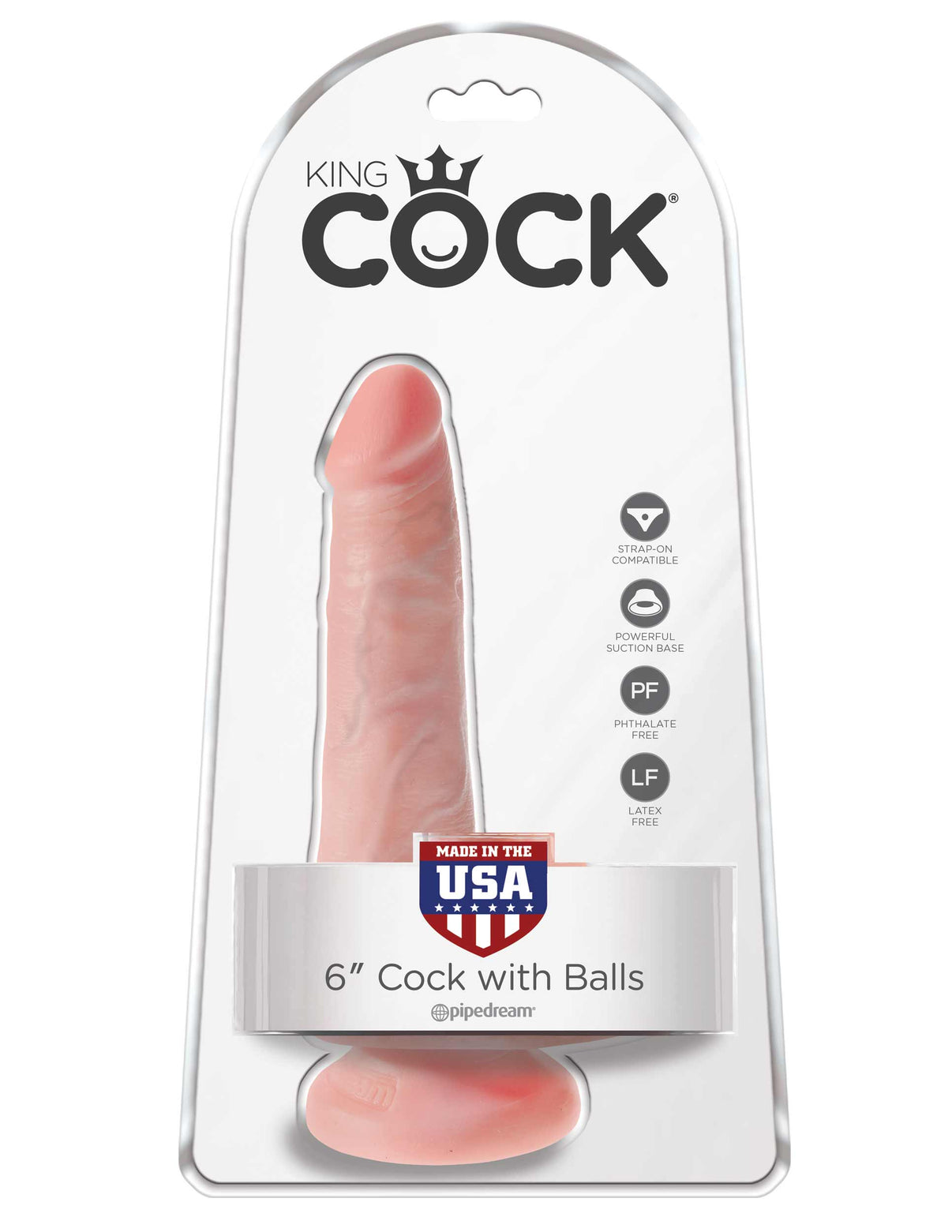 King Penis 6 Inch Penis With Balls - Light | 603912746525 | Discreet Personal Wellness