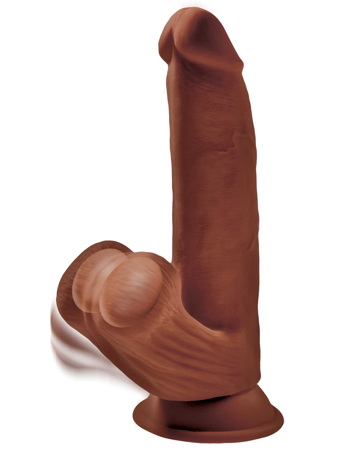 8 Inch Triple Density Penis With Swinging Balls - Brown | 603912770568 | Discreet Personal Wellness