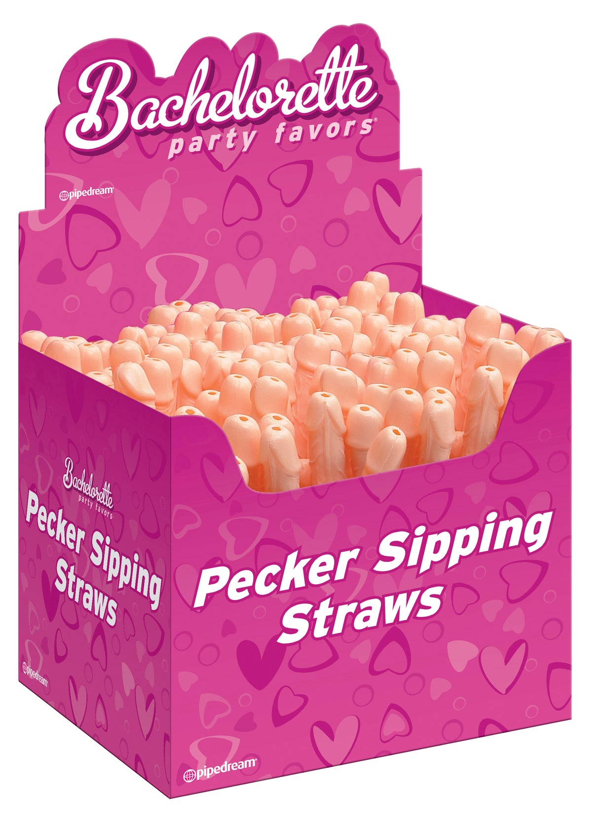 Bachelorette Party Favors - Pecker Sipping Straws - 144 Piece Display - Light | 603912116700 | Discreet Personal Wellness