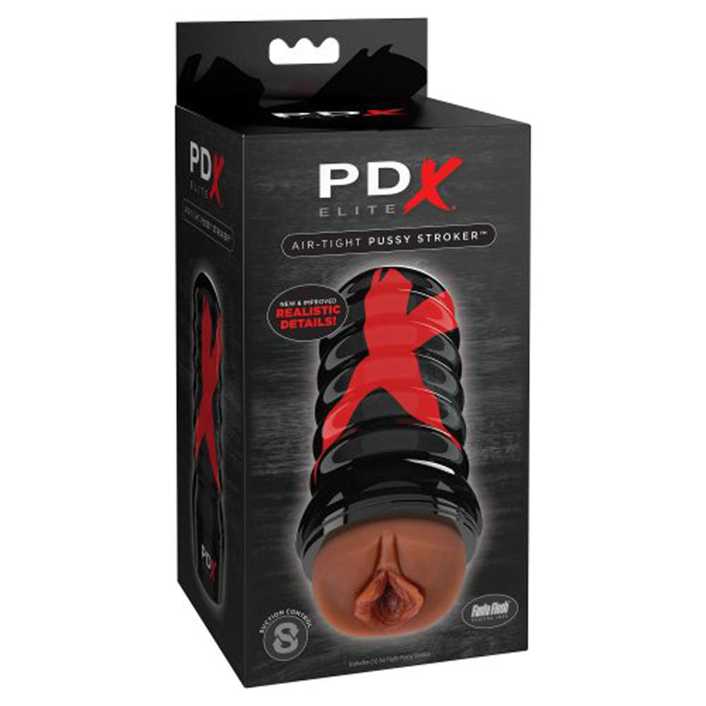 PDX Air-Tight Vagina Stroker - Brown | 603912775037 | Discreet Personal Wellness