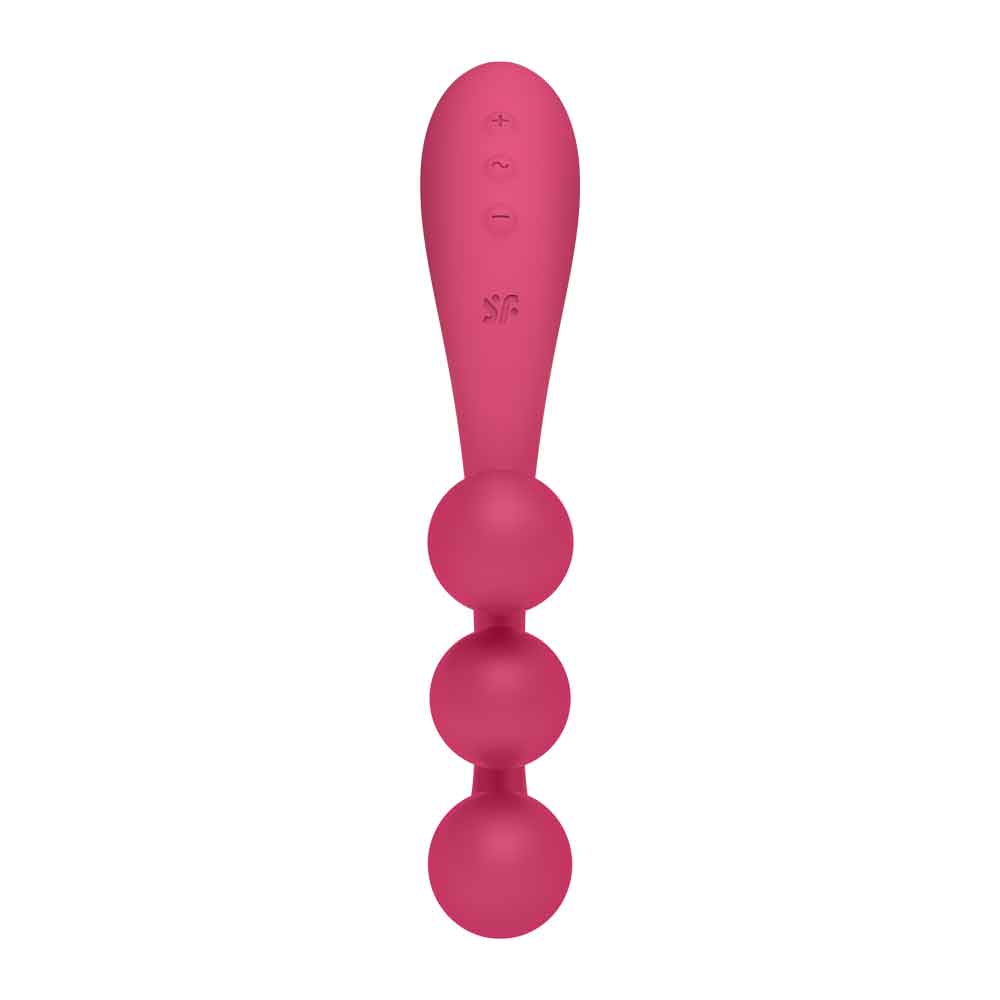 Tri Ball 1 Lay on Vibrator - Red | 406150401826 | Discreet Personal Wellness