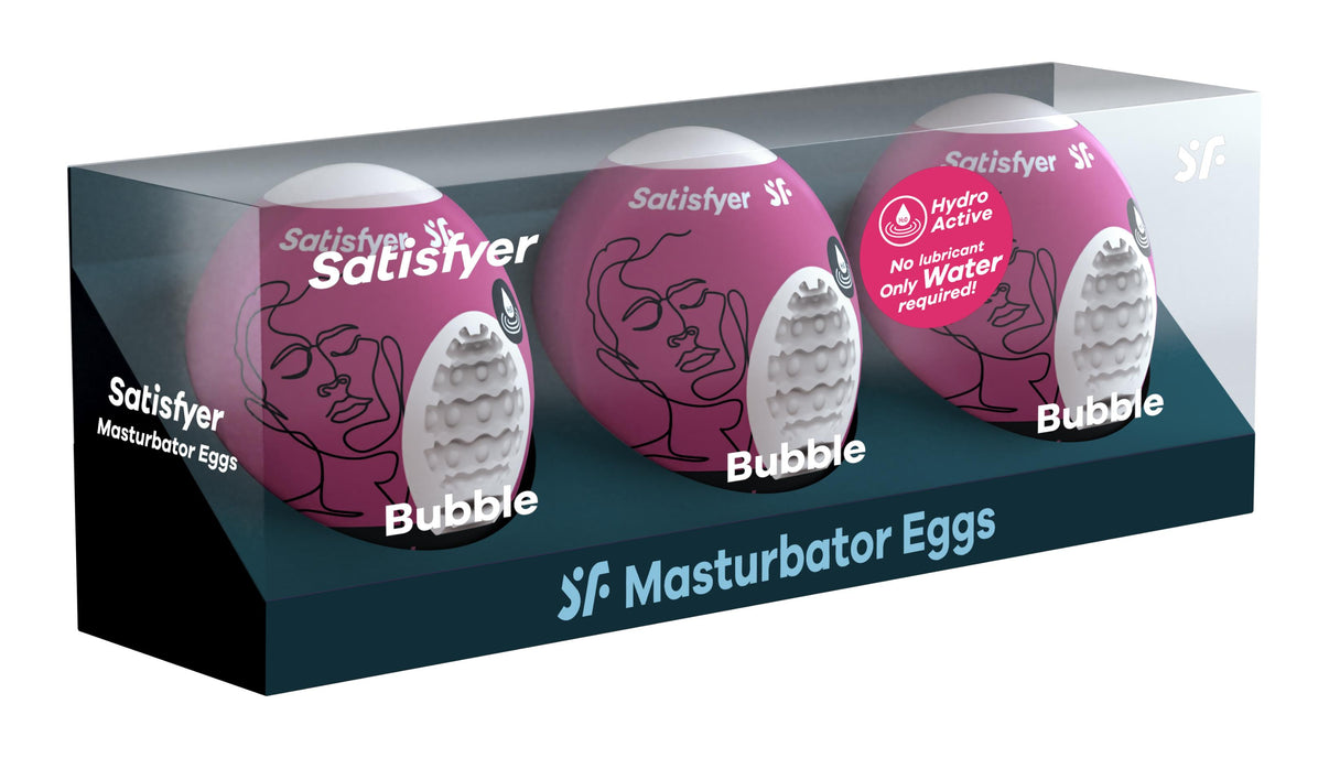 3 Pc Set Masturbator Egg - Bubble - Violet | 4049369043453 | Discreet Personal Wellness
