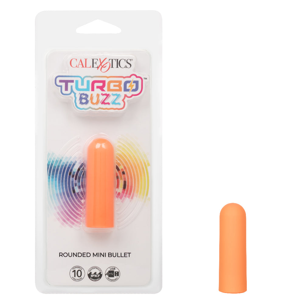 Turbo Buzz Rounded Mini Bullet - Orange | 716770107305 | Discreet Personal Wellness