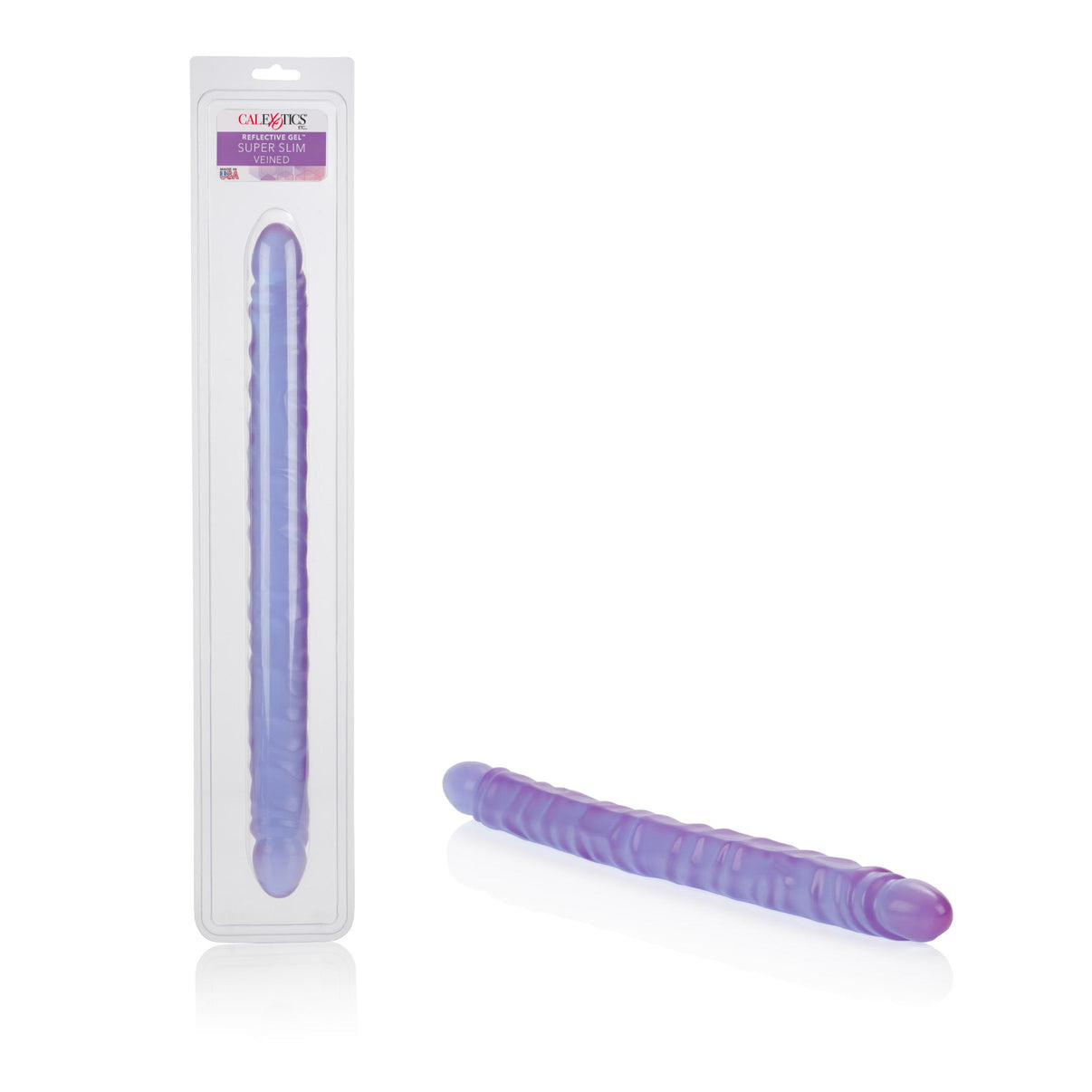 Slim Jim Duo 17 Inches Veined Super Slim Penis - Purple | 716770037930 | Discreet Personal Wellness