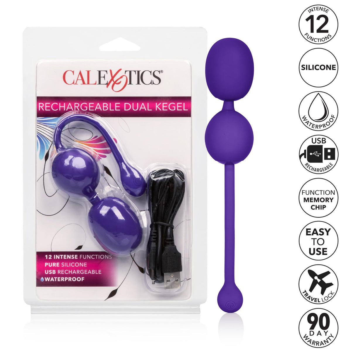 Rechargeable Dual Kegel - Purple | 716770091529 | Discreet Personal Wellness
