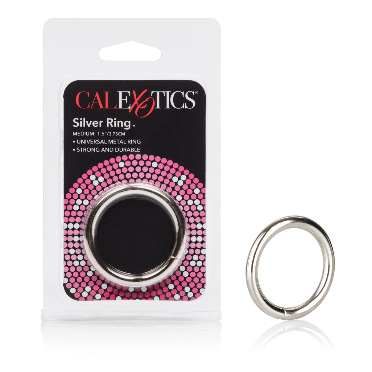 CalExotics Silver Penis Ring - Medium | 716770004376 | Discreet Personal Wellness