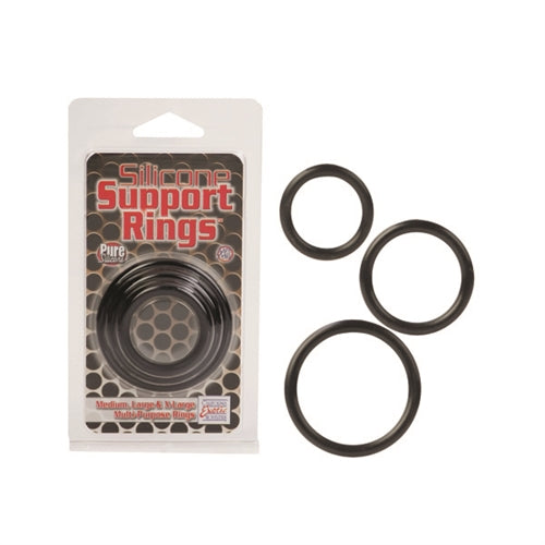 Silicone Support Rings - Black | 716770062475 | Discreet Personal Wellness