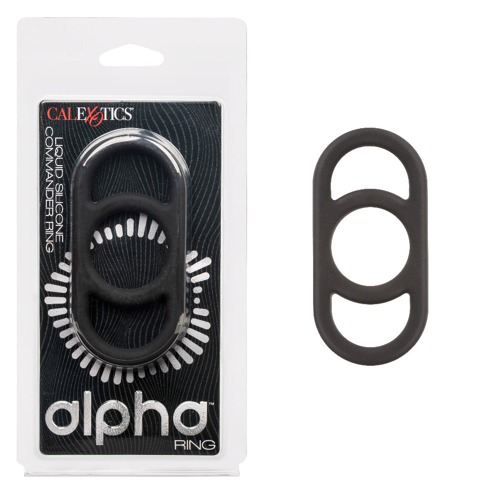 Alpha Liquid Silicone Commander Ring - Black | 716770108227 | Discreet Personal Wellness
