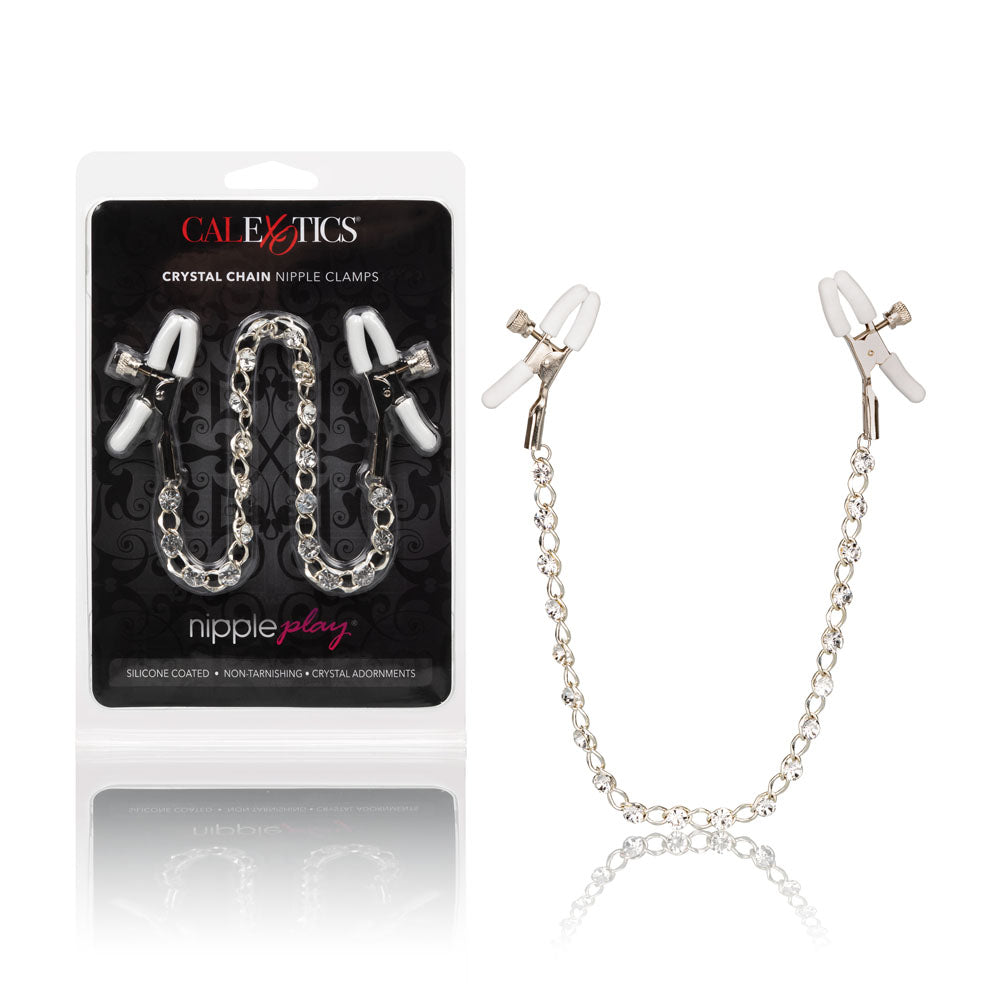 Nipple Play Crystal Chain Nipple Clamps | 716770091215 | Discreet Personal Wellness