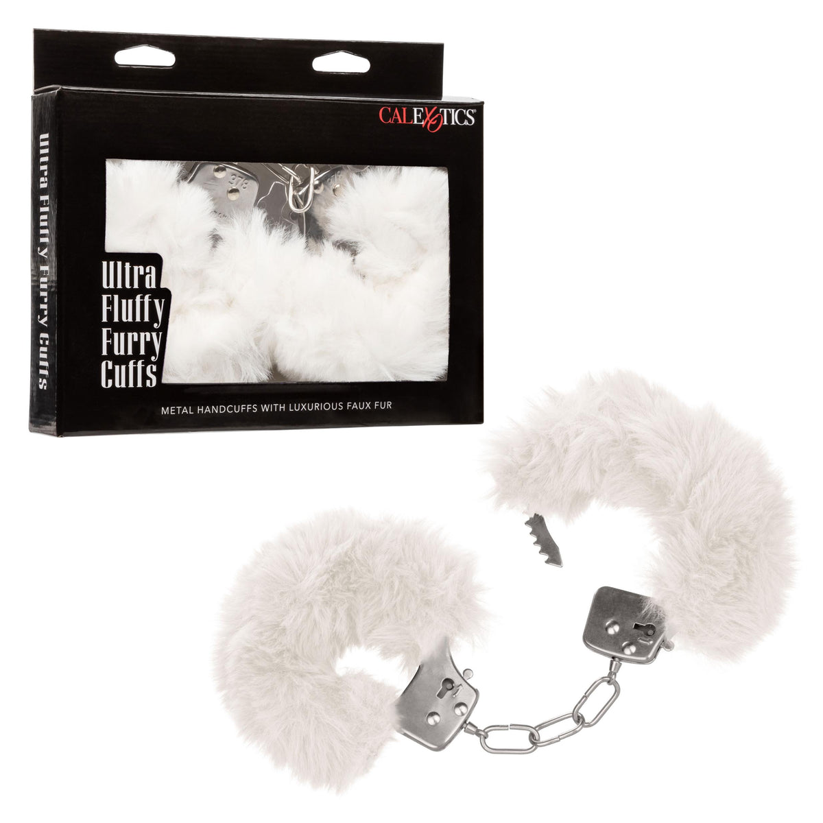 Ultra Fluffy Furry Cuffs - White | 716770102669 | Discreet Personal Wellness
