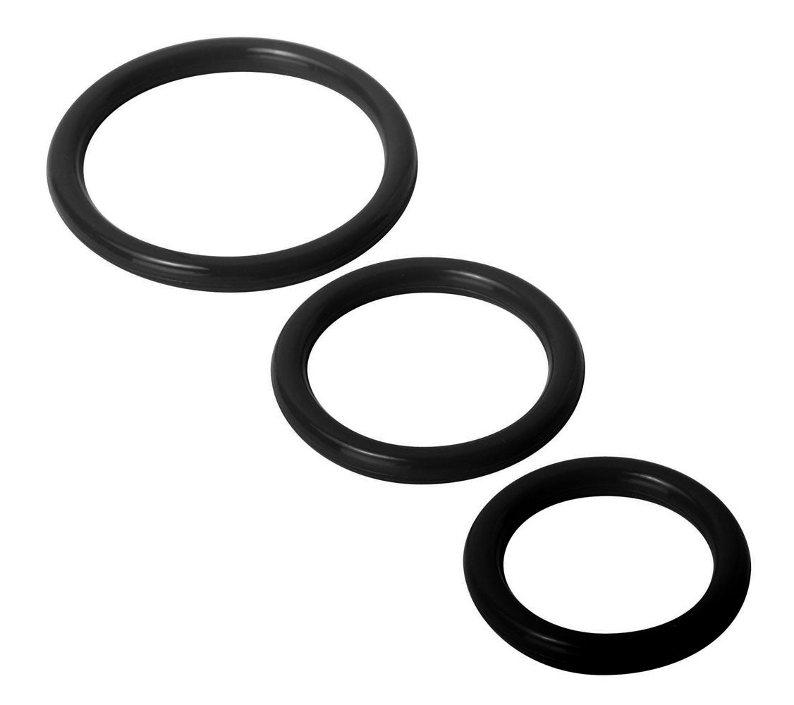 Trinity Silicone Penis Rings - Black | 811847011131 | Discreet Personal Wellness