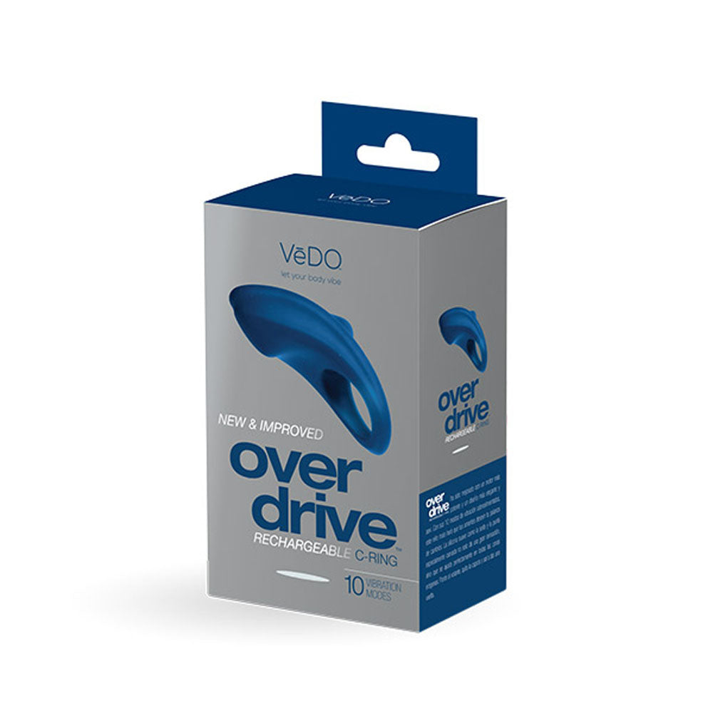 Over Drive Plus Rechargeable Penis Ring - Blue | 789185757045 | Discreet Personal Wellness