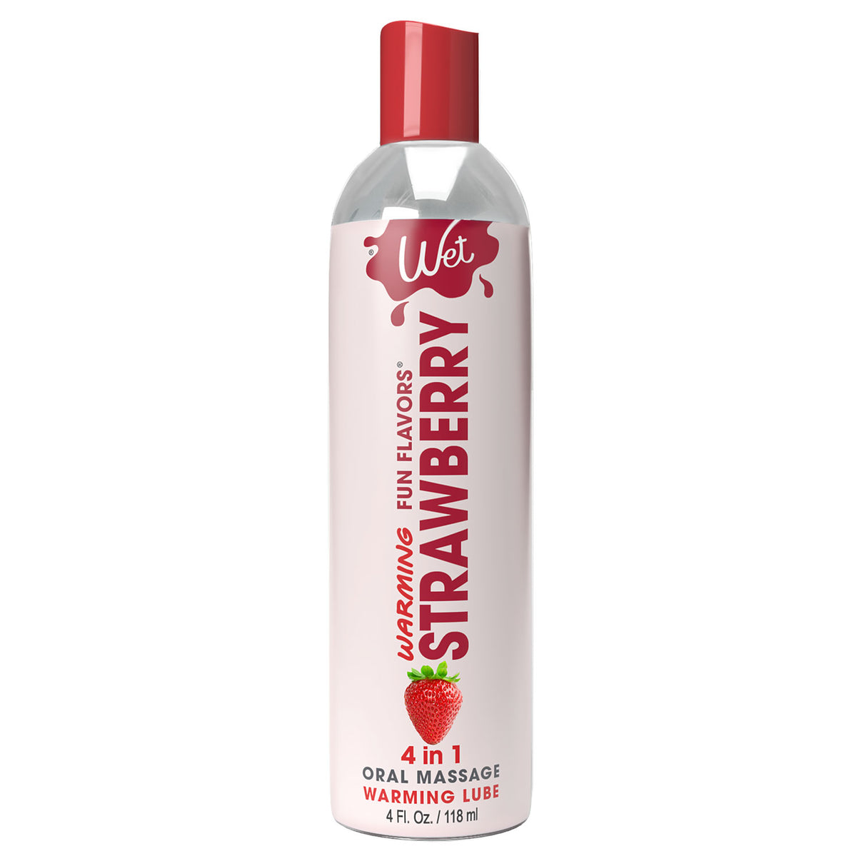 Wet Warming Fun Flavors - Strawberry - 4 in 1 Lubricant 4 Oz | 716222204248 | Discreet Personal Wellness