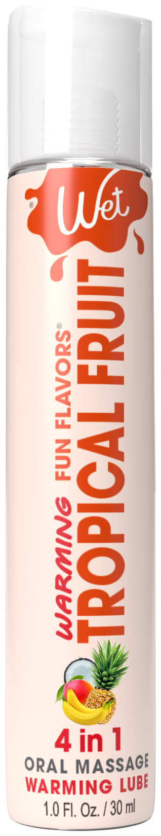 Wet Warming Fun Flavors - Tropical Fruit - 4 in 1 Lubricant 1 Oz | 716222204392 | Discreet Personal Wellness