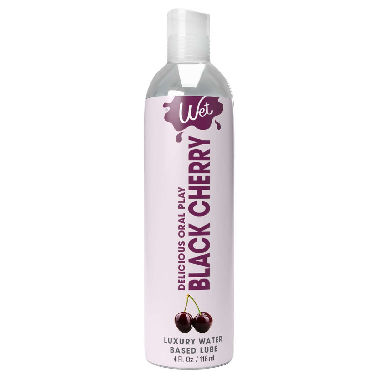 Wet Delicious Oral Play - Black Cherry - Waterbase Flavored Lubricant 4 Oz | 716222215282 | Discreet Personal Wellness