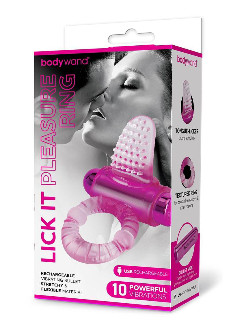 Bodywand Rechargeable Lick It Pleasure Ring - Pink | 848416013289 | Discreet Personal Wellness