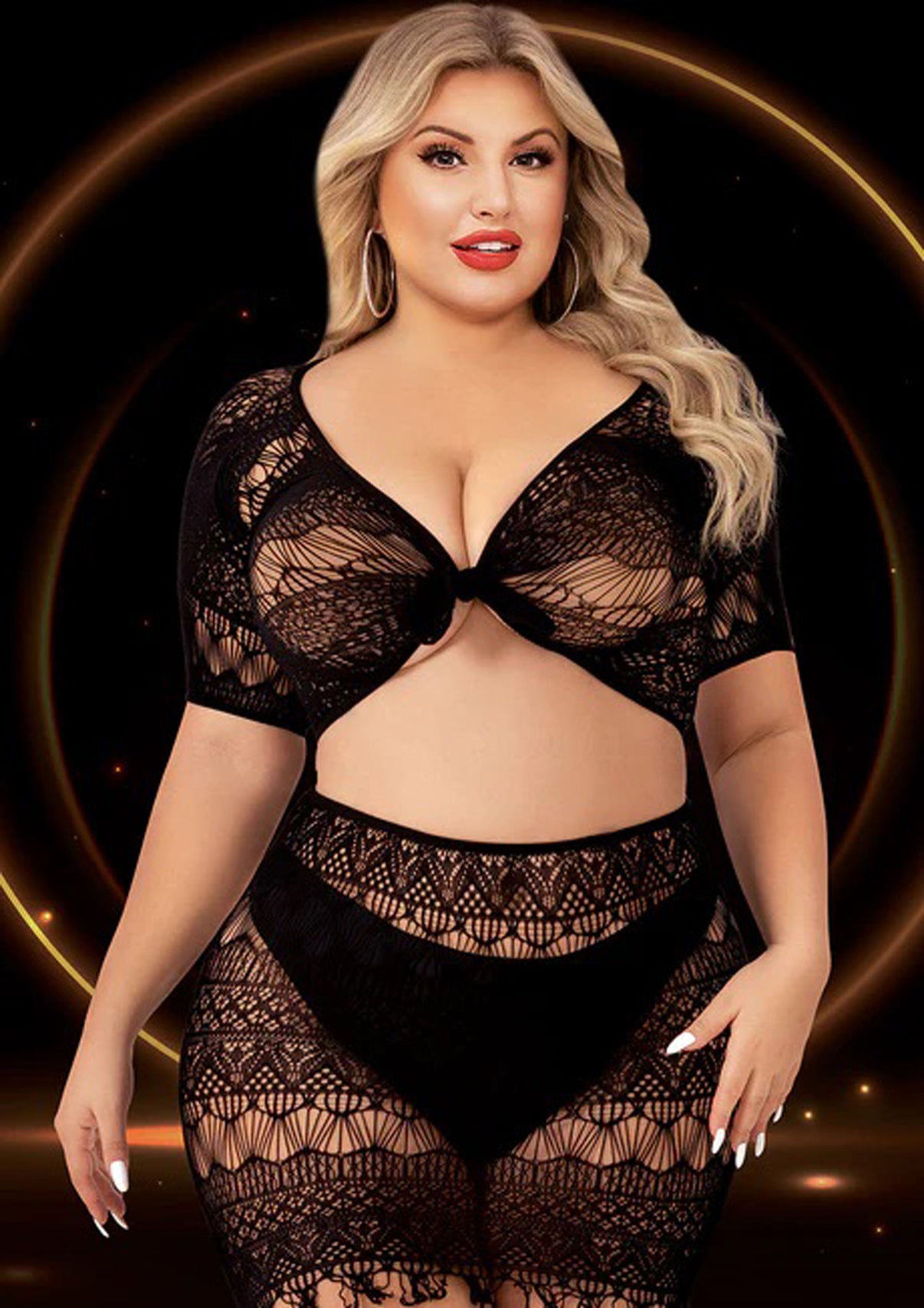 2 Piece Crop Top and Skirt Set - Queen Size - Black | 848416014200 | Discreet Personal Wellness
